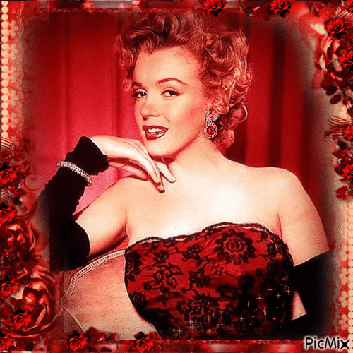 Marilyn in Pink oder Rot - Безплатен анимиран GIF