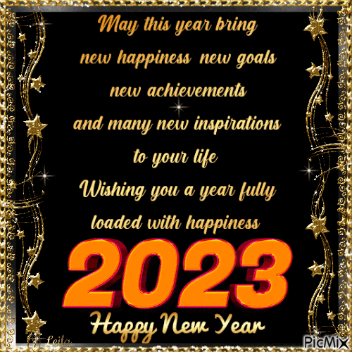 Happy New Year wishes 2023 - Animovaný GIF zadarmo