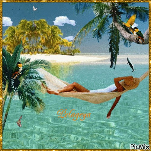 "Relaxation dans la nature"🌼 🌼 🌼 - Darmowy animowany GIF
