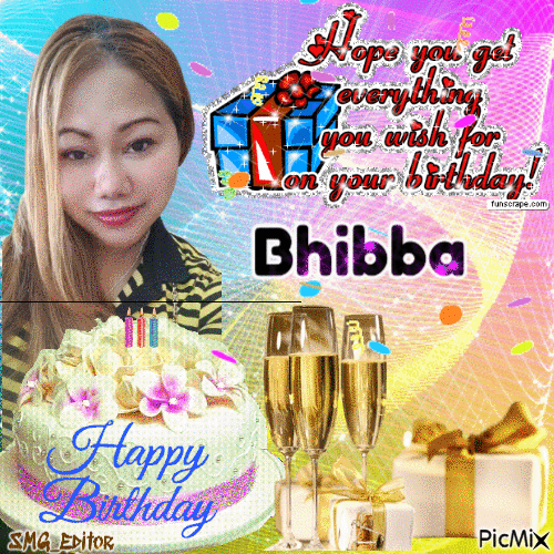 Happy birthday Bhibba - Animovaný GIF zadarmo