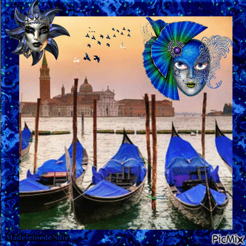 les gondoles à Venise - GIF animé gratuit