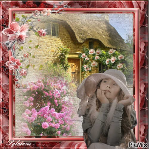 La maison fleurie sous les roses. - ücretsiz png