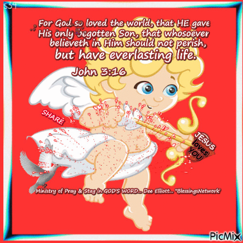 CUPID JESUS LOVES YOU - Free animated GIF