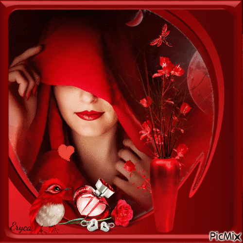 Portrait fantaisie en rouge - Ilmainen animoitu GIF