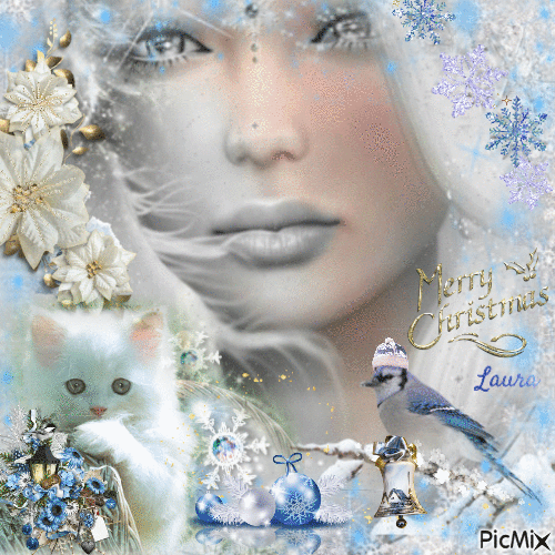 Winter Christmas woman - Laura - Nemokamas animacinis gif