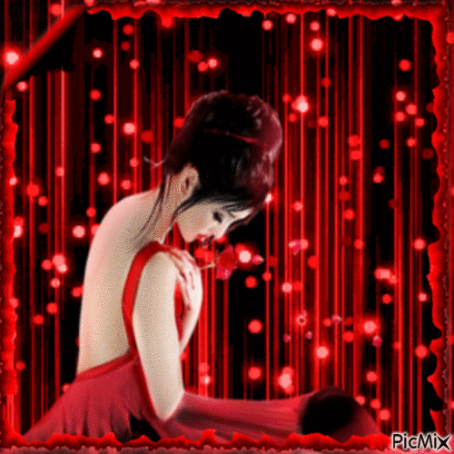 Portrait rouge - Gratis animerad GIF