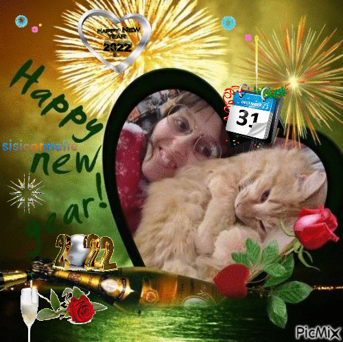 ma cannelle et moi new year 2022 - Free animated GIF