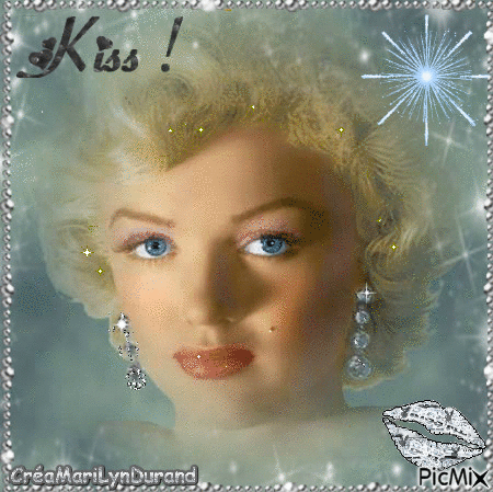 kiss...marilyn monroe - Безплатен анимиран GIF