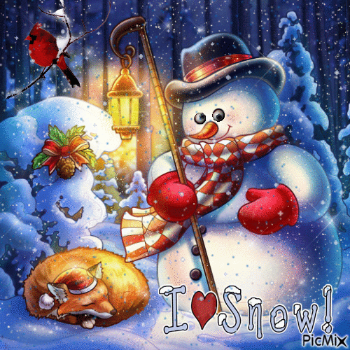 I love snow - Бесплатни анимирани ГИФ