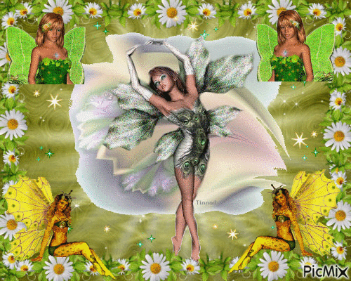 Belle femme papillons ♥♥♥ - Бесплатный анимированный гифка