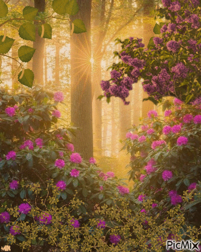 Ramas y flores - GIF animado grátis