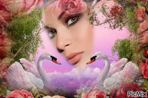lady with birds - png gratis