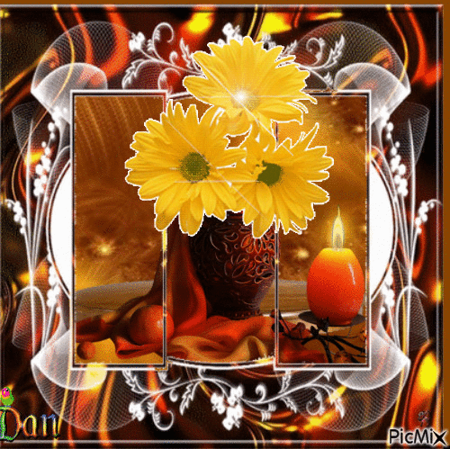 bouquet de fleurs jaune - Darmowy animowany GIF