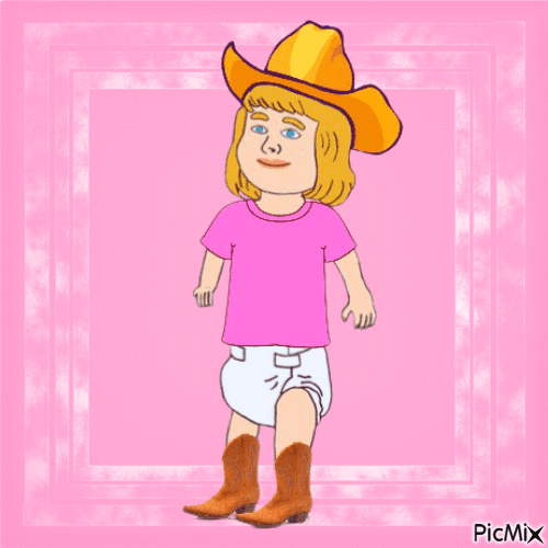 Western baby and pink background - GIF animado grátis