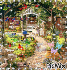 il giardino delle farfalle - Безплатен анимиран GIF