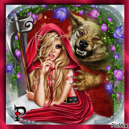 Красная шапочка и серый волк - Δωρεάν κινούμενο GIF