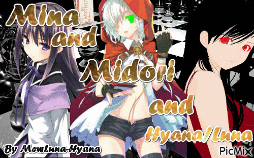 Mina and Midori and Hyana/Luna - Бесплатный анимированный гифка