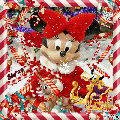 Noel de Mini Mouse - GIF animé gratuit