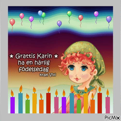 Grattis Karin 2022 - GIF animate gratis