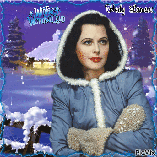 Hedy Lamarr. Winter - Free animated GIF