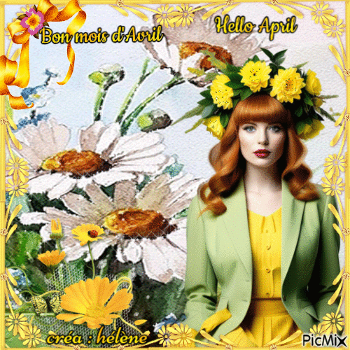 Bon mois d'Avril / Hello April - GIF animé gratuit