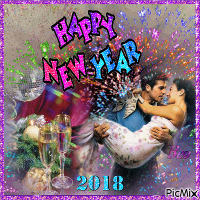 Happy New Year 2018 #2 - Gratis geanimeerde GIF