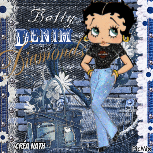 Betty boop en jeans, 1er place - 無料のアニメーション GIF