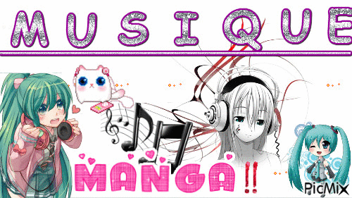 Musique manga - Bezmaksas animēts GIF