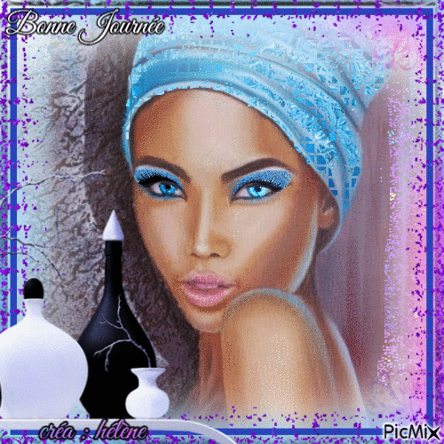 Shana la belle aux yeux bleus - GIF animé gratuit