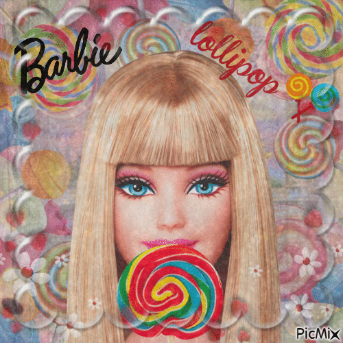 Barbie lollipop - GIF animasi gratis
