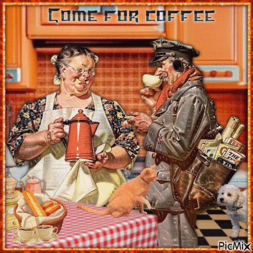 Komm zum Kaffee - Ingyenes animált GIF