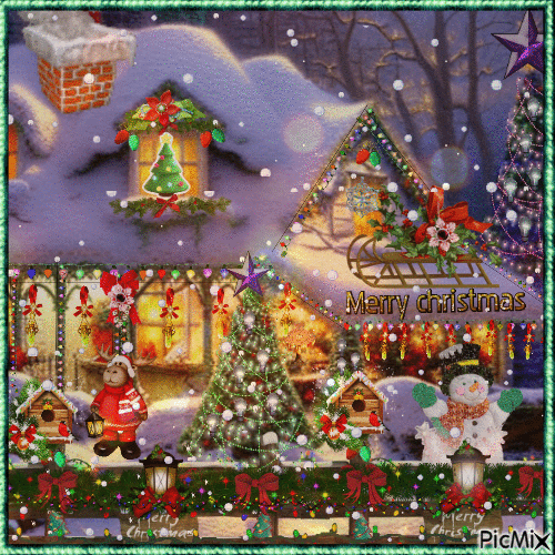 Christmas Cottage - GIF animado grátis
