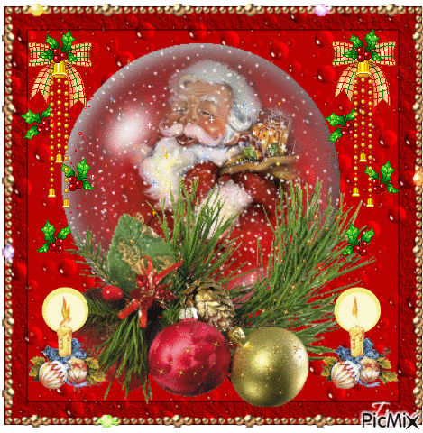 Santa in a ball - Ingyenes animált GIF
