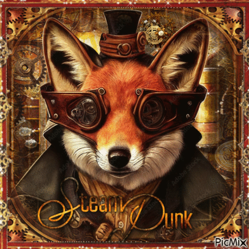 Steampunk Fox - Darmowy animowany GIF