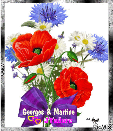 Créa de Georges-49 ♥ Je t'adore Martine ♥ - Zdarma animovaný GIF