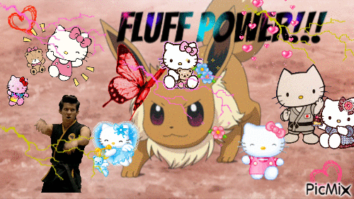 Eevee and Hello Kitty :) - GIF animé gratuit