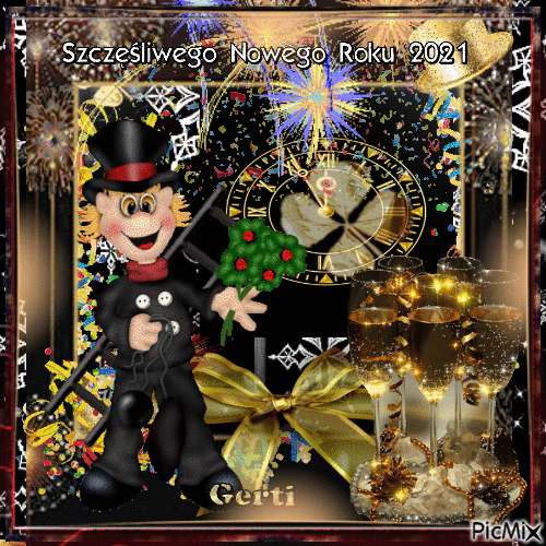 Happy New Year 2021 for my all Friends - GIF animate gratis