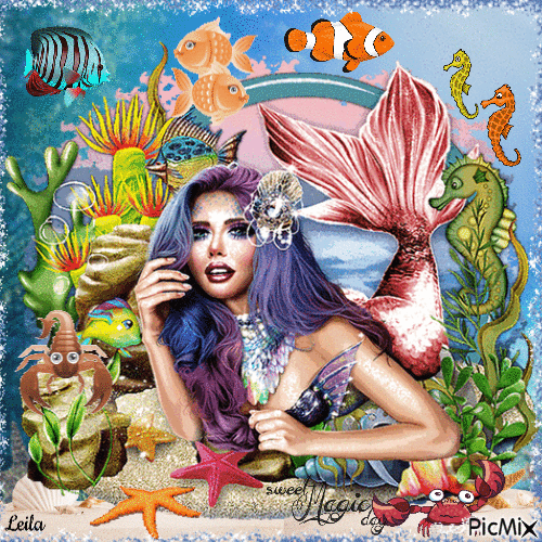 Mermaid. Sweet Magic day - Gratis animeret GIF
