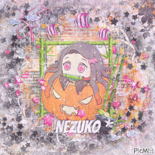Halloween Nezuko - GIF animasi gratis