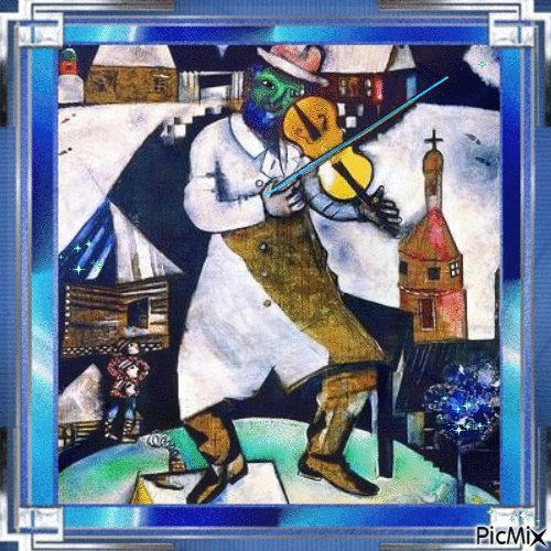 Violinista de Marc Chagall - GIF animasi gratis