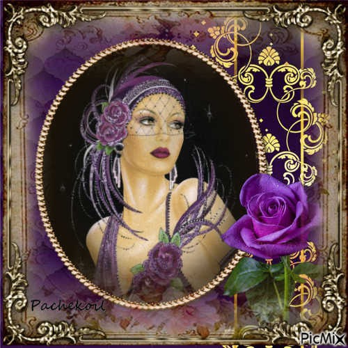 Portrait violet - gratis png