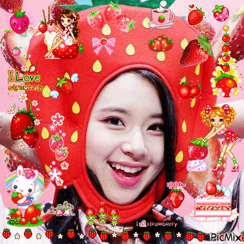 Strawberry Princess Chaeyoung - Ingyenes animált GIF
