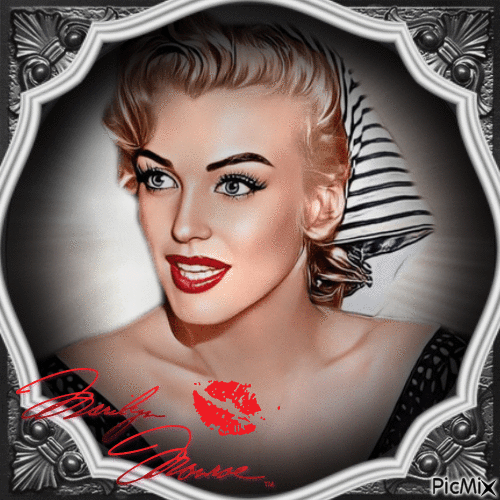 Marilyn Monroe Art - Безплатен анимиран GIF