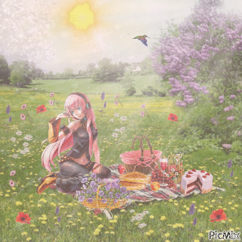 on a spring picnic with luka - 無料のアニメーション GIF