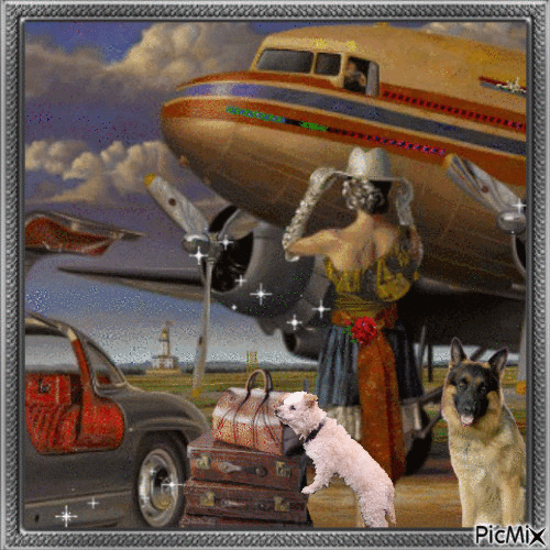 Les chiens aussi voyagent. - GIF animate gratis
