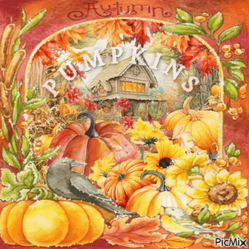 Autumn pumpkin - Gratis animerad GIF