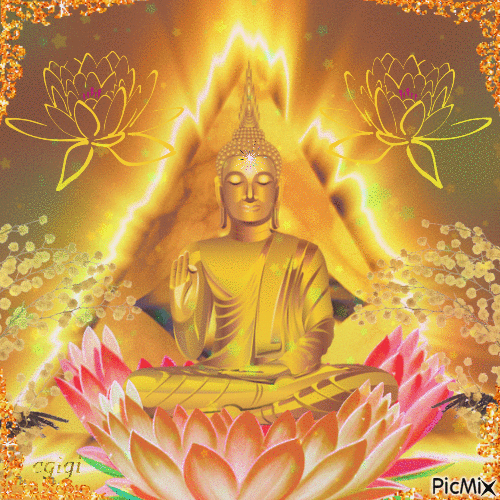 Bouddha Énergie pour tous..fantasy art - GIF animé gratuit