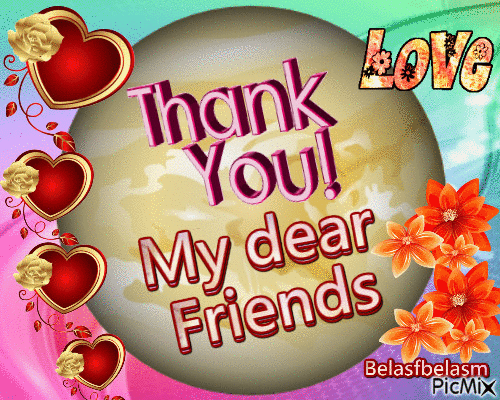 Obrigado meus queridos amigos - Darmowy animowany GIF