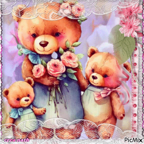 Famille ours🐻🐻 - Darmowy animowany GIF