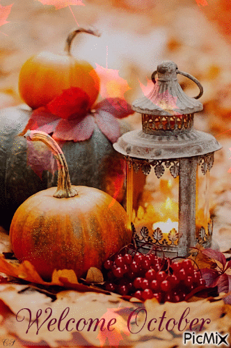 Welcome October - GIF animate gratis